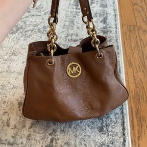 Large Michael Kors camel leather purse